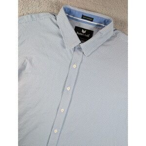 Buttercloth Icy Cotton Shirt Mens XL Regular Fit Blue White Geometric Knit L/S
